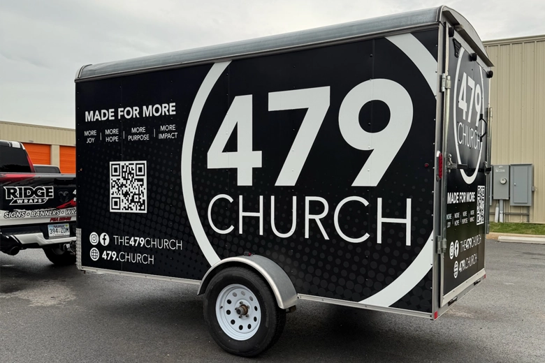 Full wrap on a small box trailer.